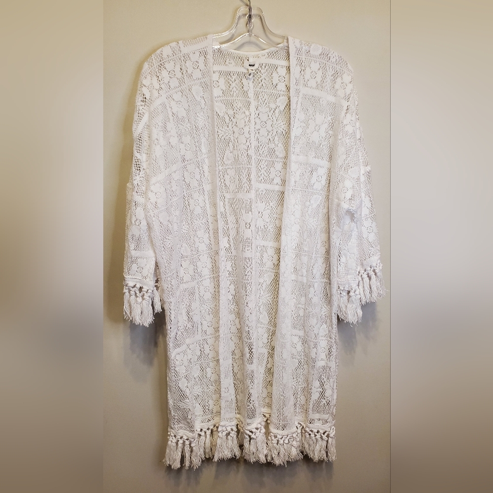 197. Aerie Fringe Open Cardigan